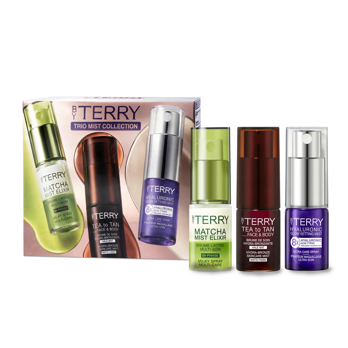 Trio di mist skincare - MATCHA MIST ELIXIR - TEA to TAN FACE & BODY - HYALURONIC GLOW SETTING MIST